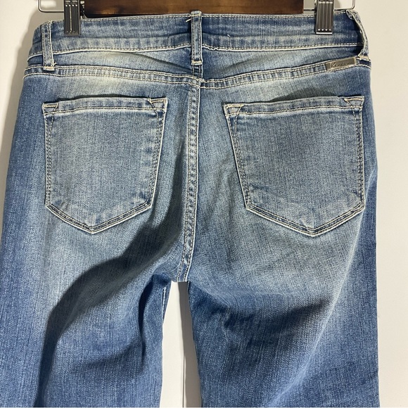 KanCan Estilo Stone Wash Distressed Straight Leg Jeans Five Pocket Zip Front 25 - Picture 13 of 16